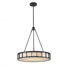 Trans Globe 11746 BK - 6LT CAROUSEL DRUM PENDANT-BK